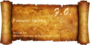 Fenusz Opika névjegykártya
